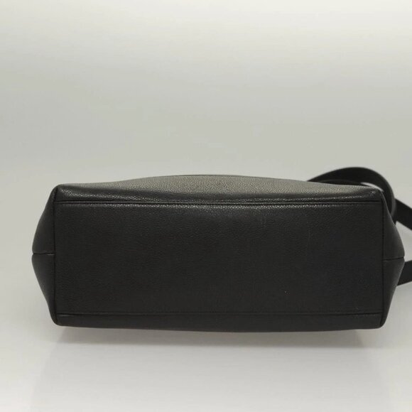 CHANEL COCO Mark Chain Shoulder Bag Grained Calf Skin Black Gold CC Auth 132292 - Picture 7 of 16